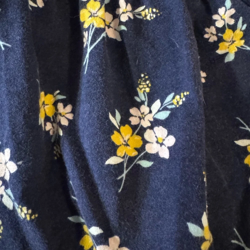 Carter's Long Sleeve Navy Dress with Yellow Floral Pattern, Size 9M